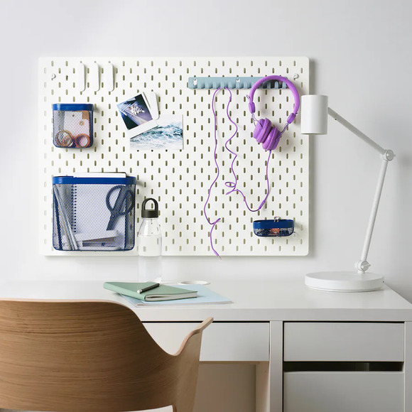 IKEA SKÅDIS SKADIS Storage Basket, Mesh Blue, Pegboard Access. (505.541.73) NEW - Picture 3 of 5